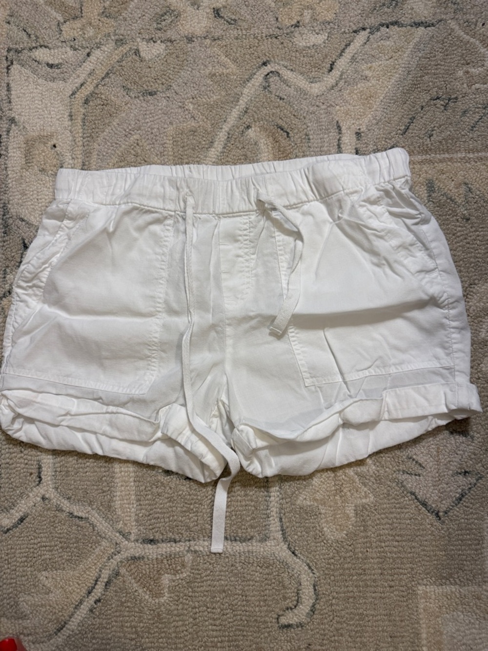 cloth & stone White Drawstring Rolled-Hem  Shorts